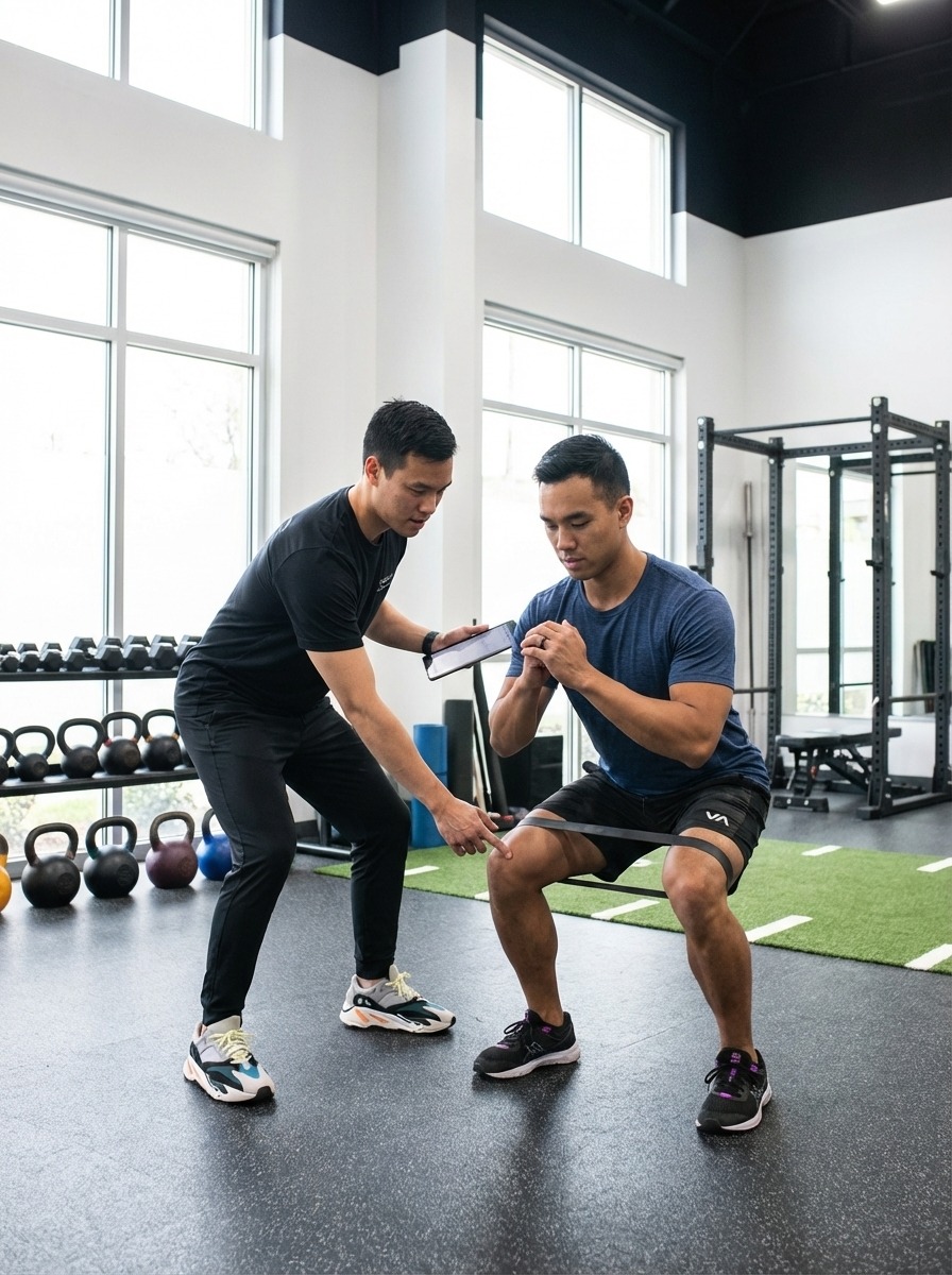 Patient working with a provider at a performance physical therapy clinic in Torrance